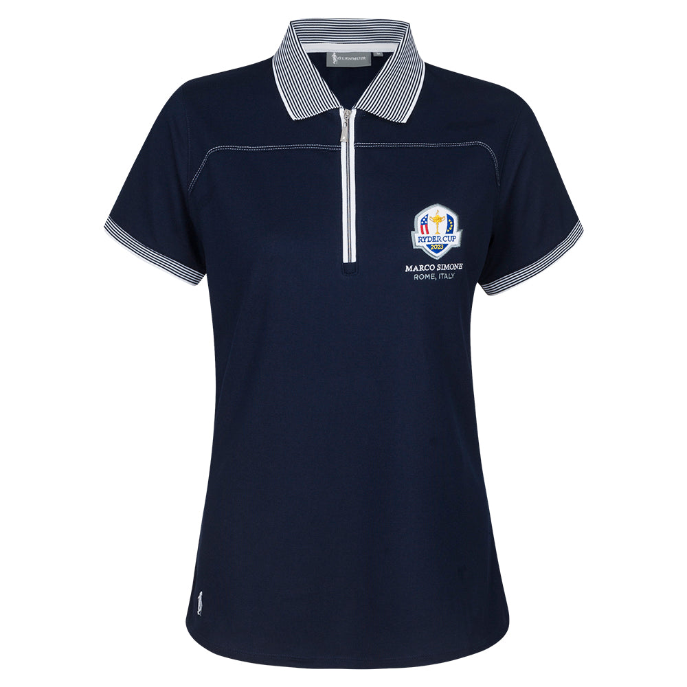2023 Ryder Cup Glenmuir Women's Nadia Pique Polo Shirt - Navy Front