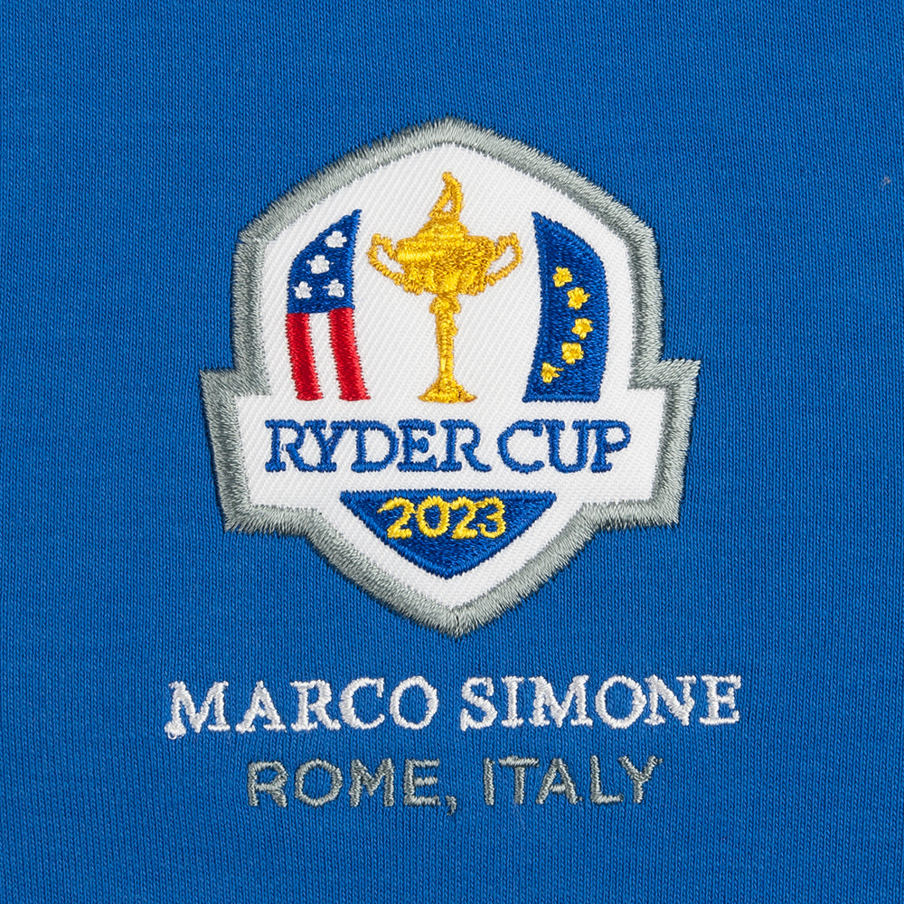 2023 Ryder Cup Glenmuir Men&#39;s Artemis Rib Side Panel 1/4 Zip Sweatshirt- Blue