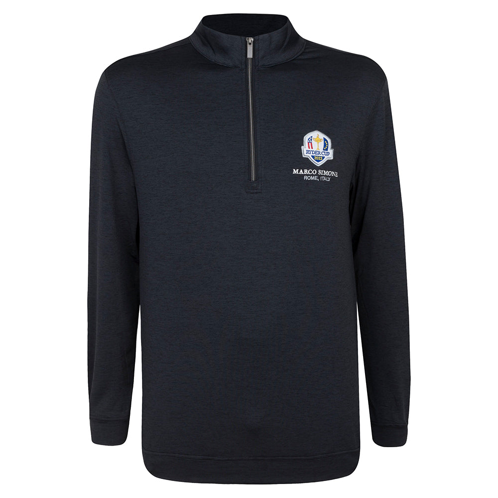 2023 Ryder Cup Men's Marl 1/4 Zip Mid Layer - Black - The Official 