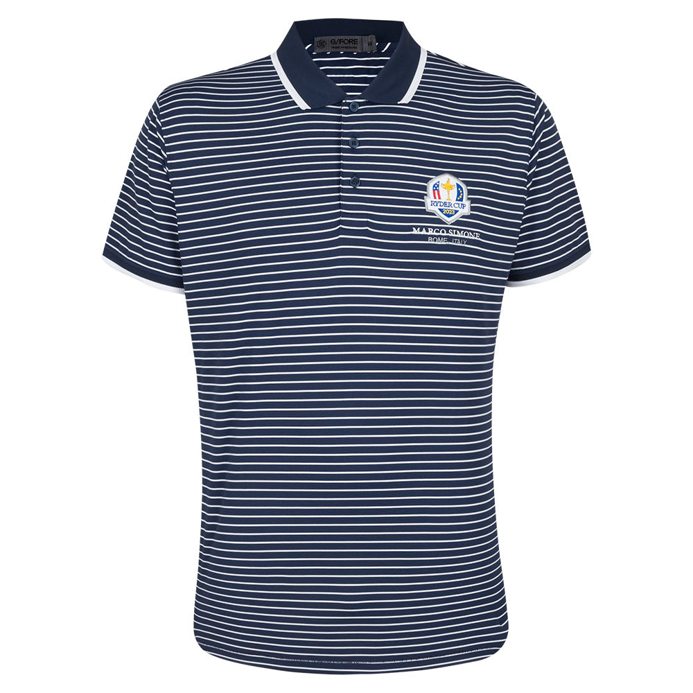 2023 Ryder Cup G/FORE Men&#39;s Striped Polo Shirt - Front