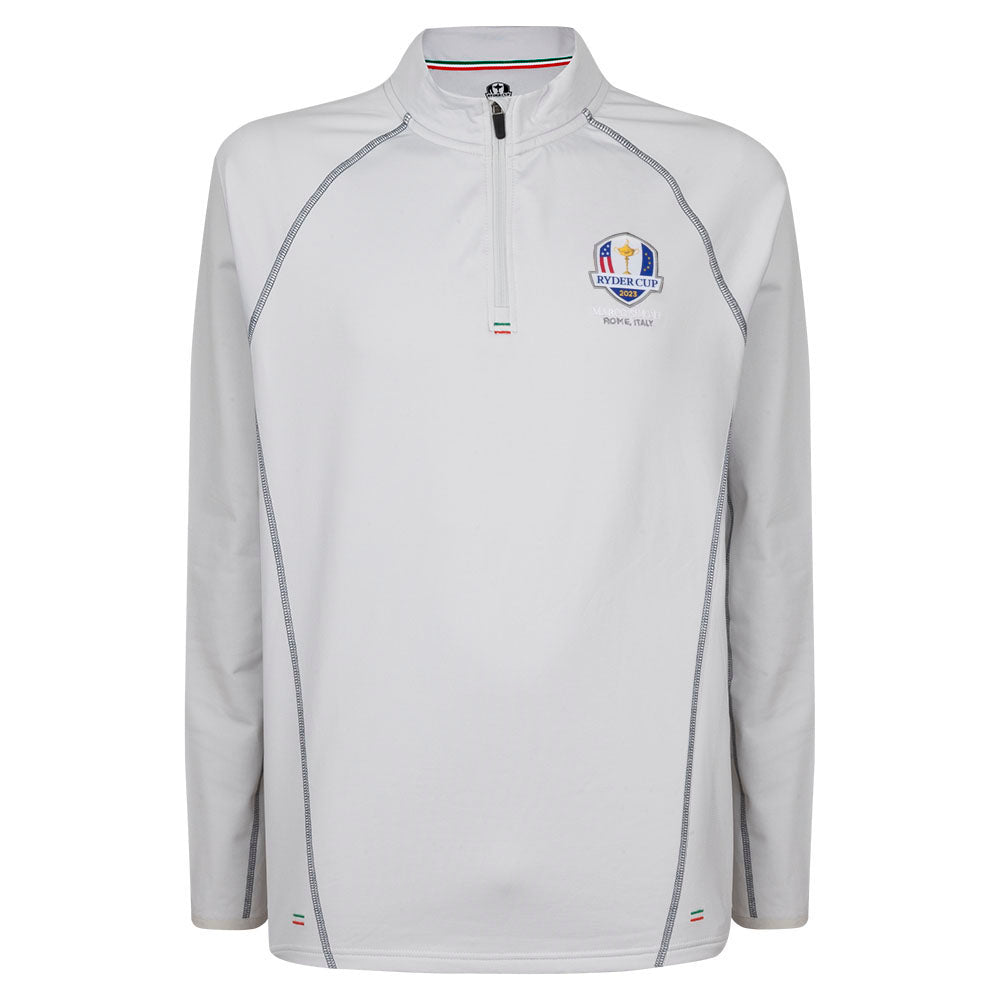 2023 Ryder Cup Rome Collection Men&#39;s 1/4 Zip Mid Layer - Light Grey - Front
