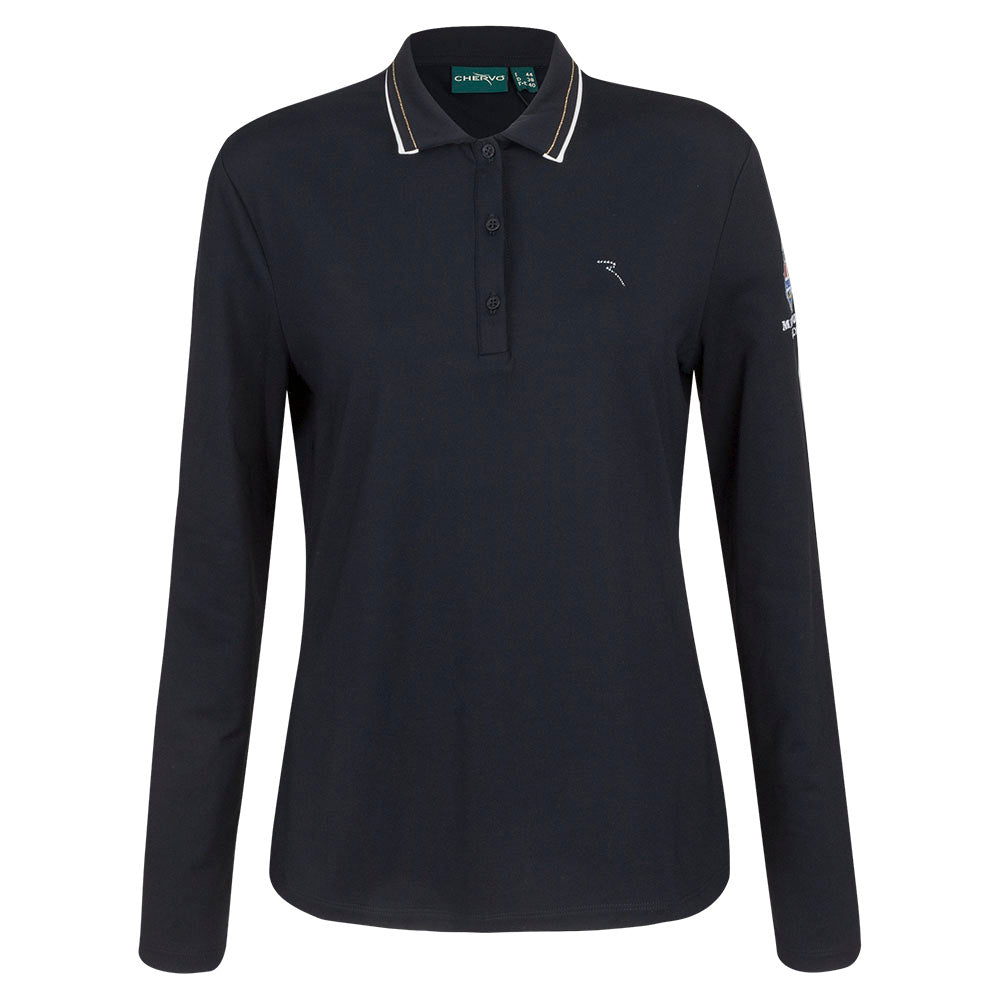 2023 Ryder Cup Chervò Womens Long Sleeve Polo - Black - Front