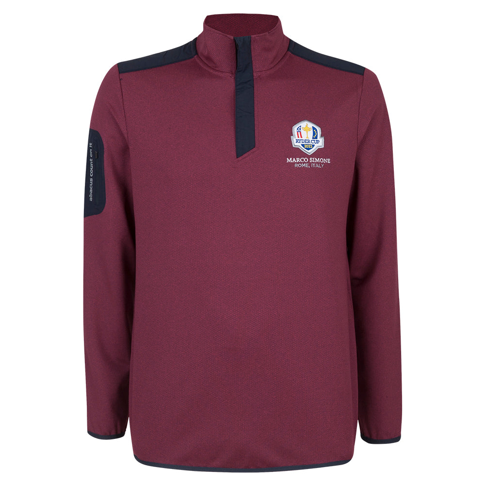 2023 Ryder Cup Men's Abacus Cranberry 1/2 Zip Mid Layer - Front