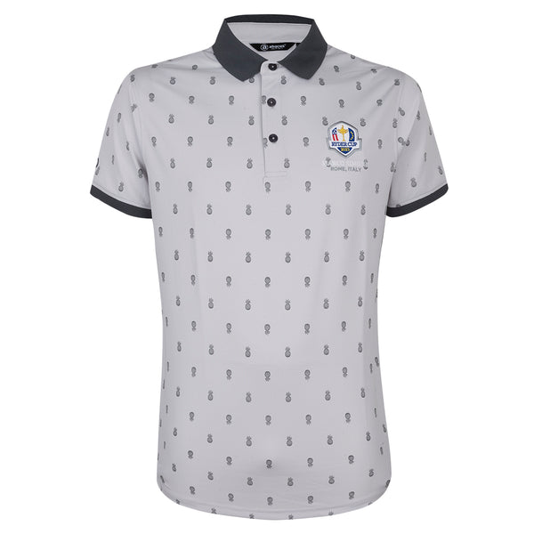 2023 Ryder Cup Men's Abacus Light Grey Print Polo Shirt - The Official ...