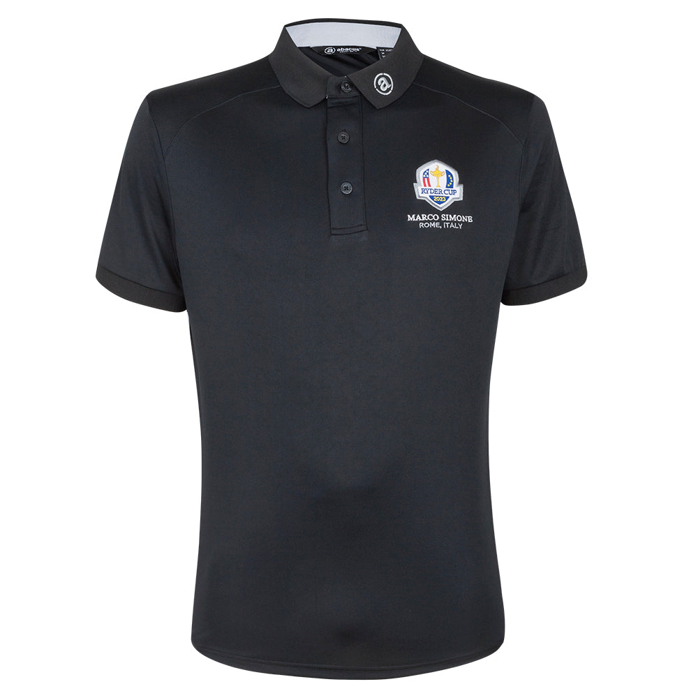 2023 Ryder Cup Men&#39;s Abacus Black Polo Shirt - Front