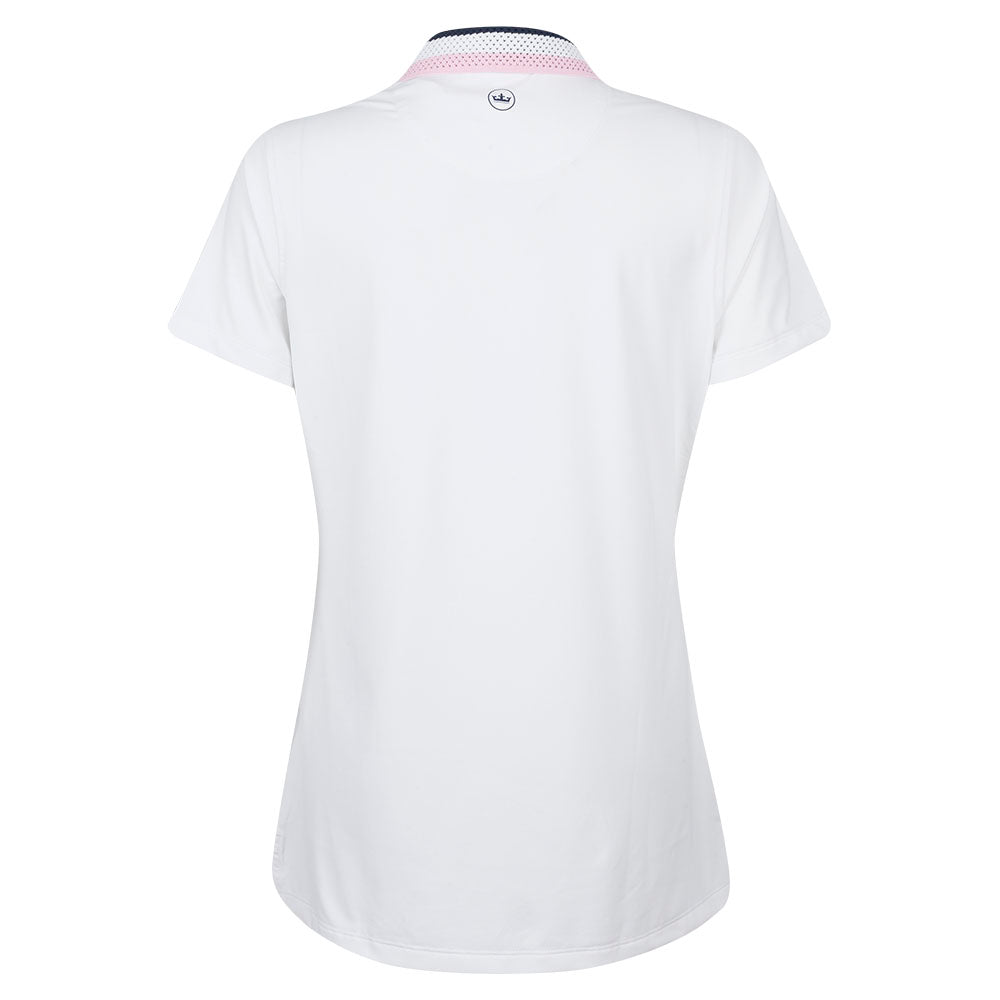 2023 Ryder Cup  Peter Millar Women&#39;s Eyelet Collar Drop V Polo Shirt - White Back