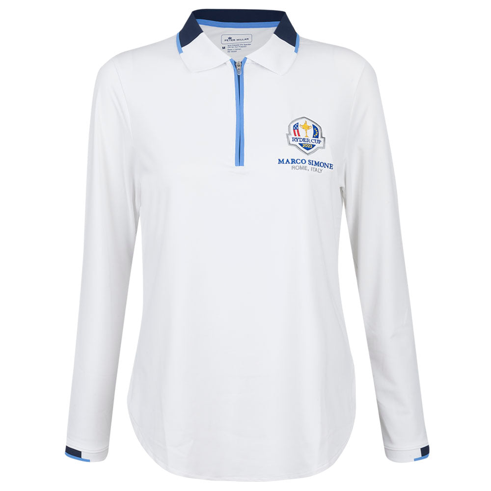 2023 Ryder Cup Peter Millar Women's Long Sleeve Polo Shirt Front