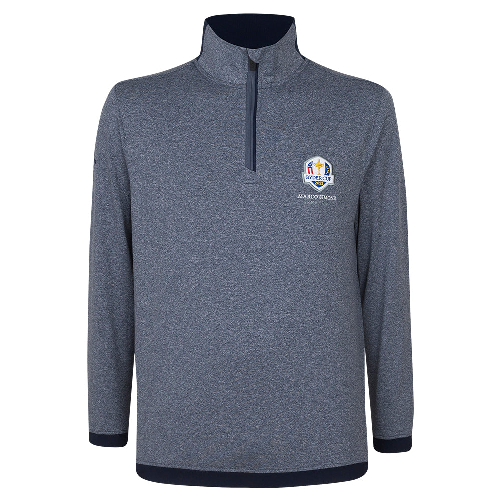 2023 Ryder Cup Glenmuir Men's Crail Contrast Rib 1/4 Zip Mid Layer - Navy - Front