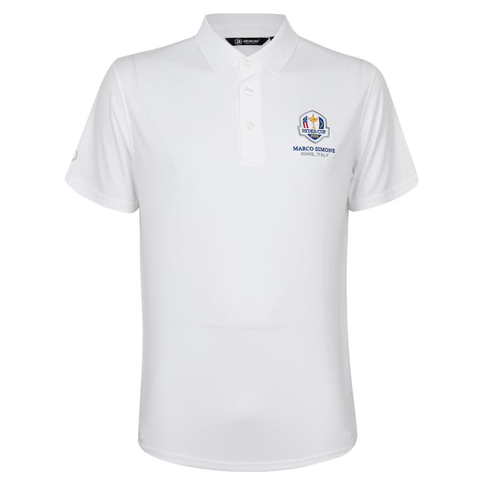 2023 Ryder Cup Abacus Men's Cray Polo Shirt - White Front