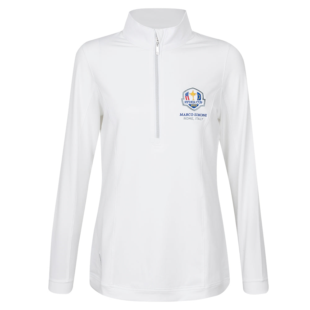 2023 Ryder Cup Glenmuir Carina 1/4 Zip Women&#39;s Mid Layer - White Front