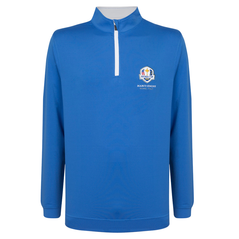 2023 Ryder Cup Glenmuir Men&#39;s Wick 1/4 Zip Mid Layer - Blue - Front