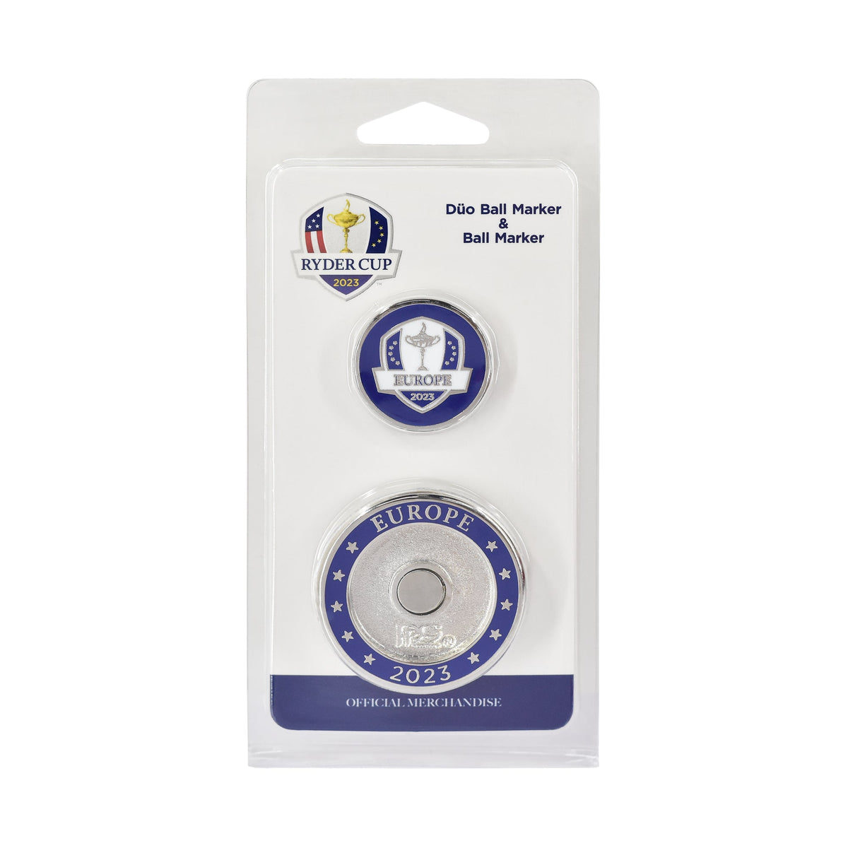 2023 Ryder Cup PRG Team Europe Duo Ball Marker NEW Front